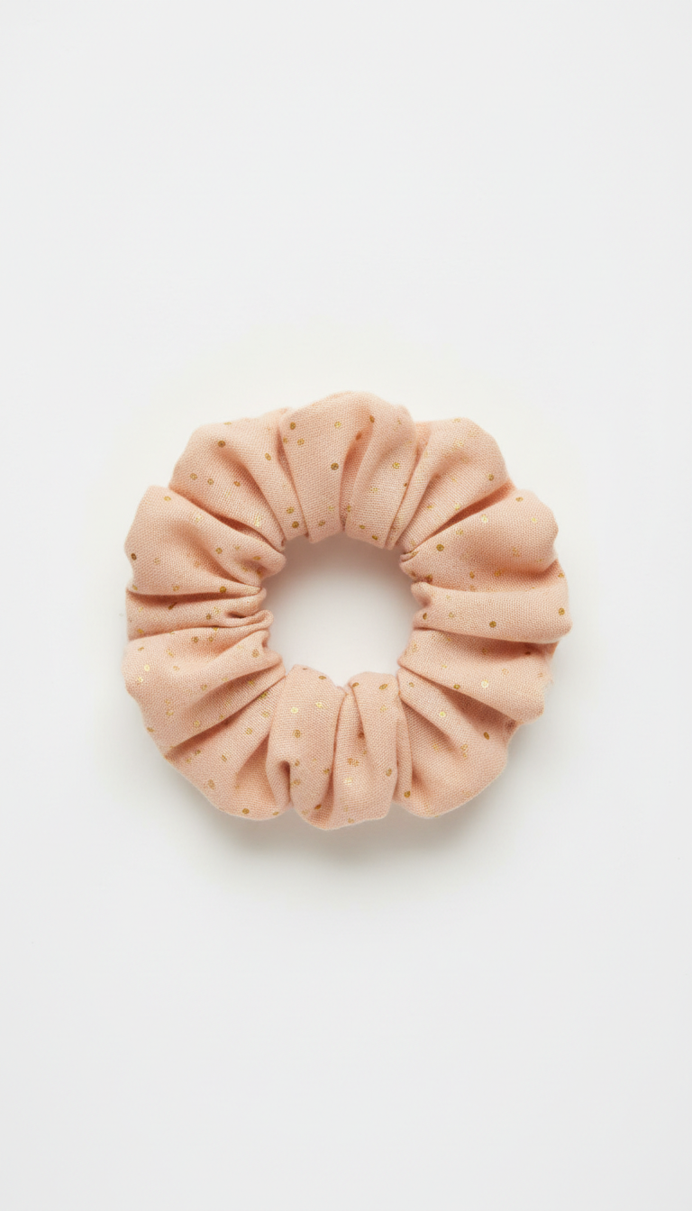 Chouchou Apricot Cream à pois dorés
