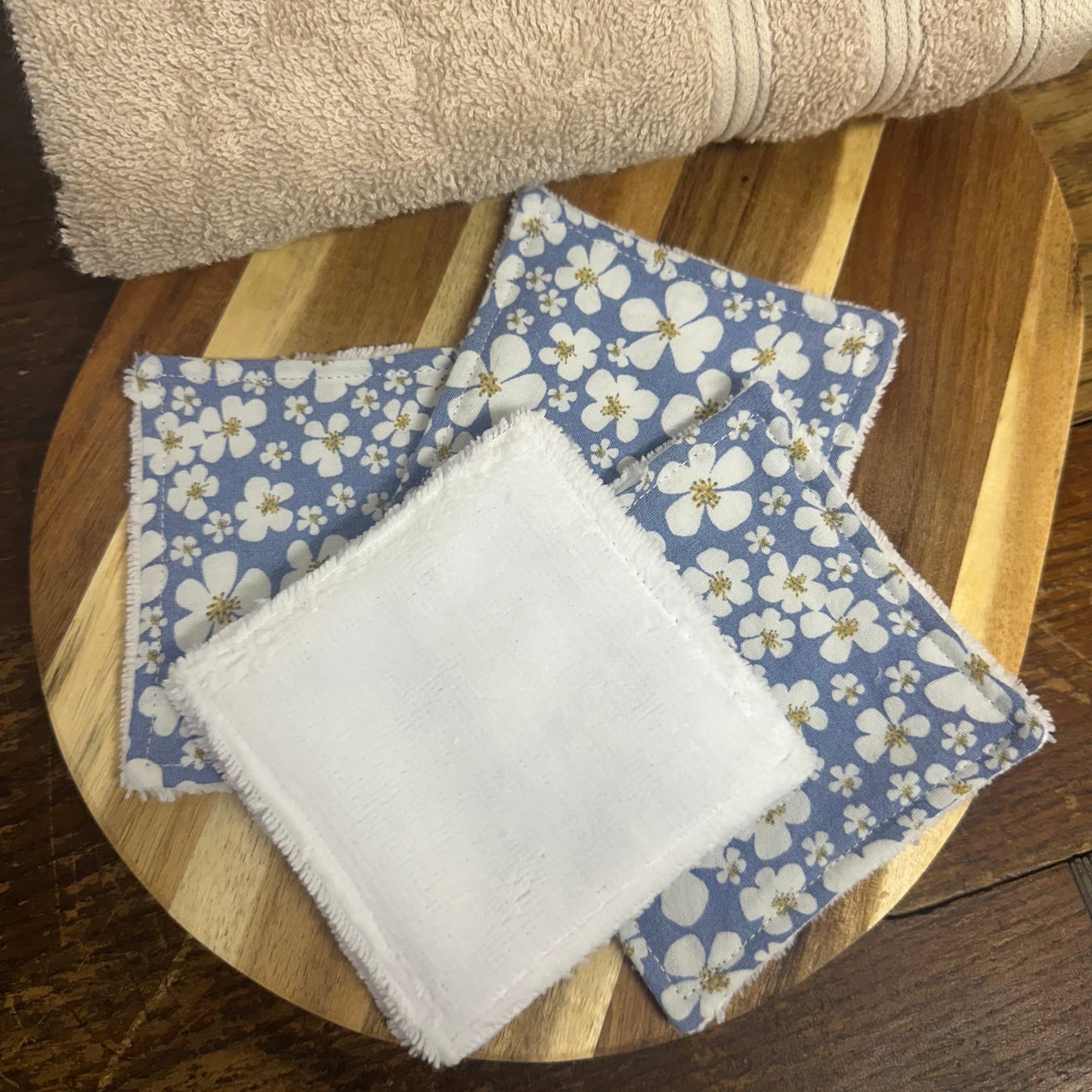 Lot de 5 cotons taille 1 - fleurs blanches
