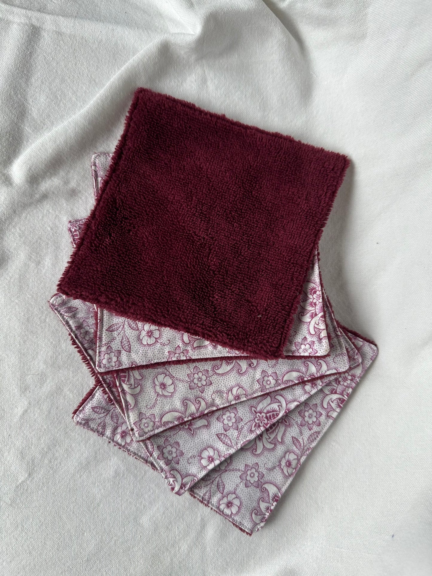 Lot de 5 cotons lavables fleurs