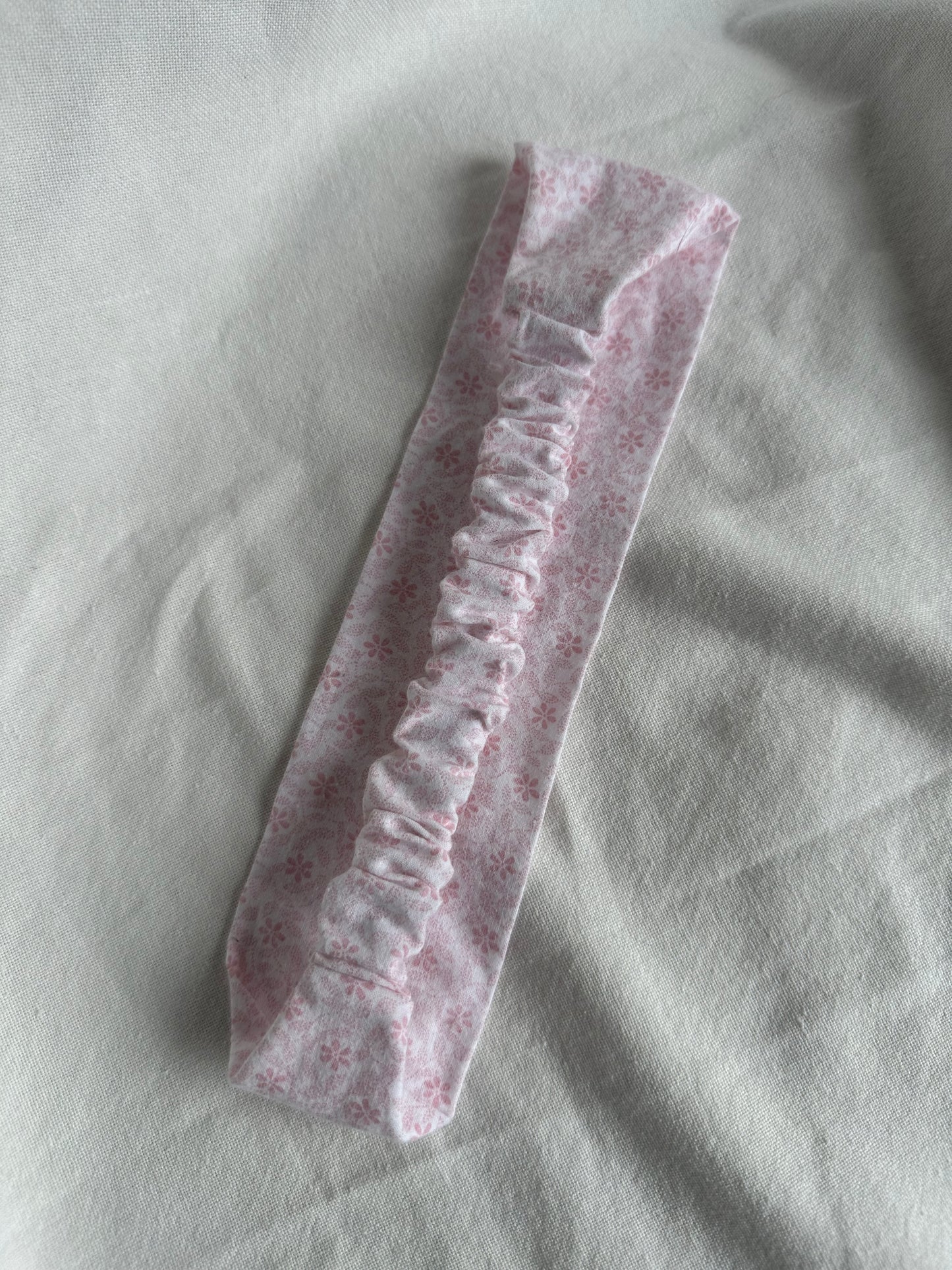 Pink floral headband