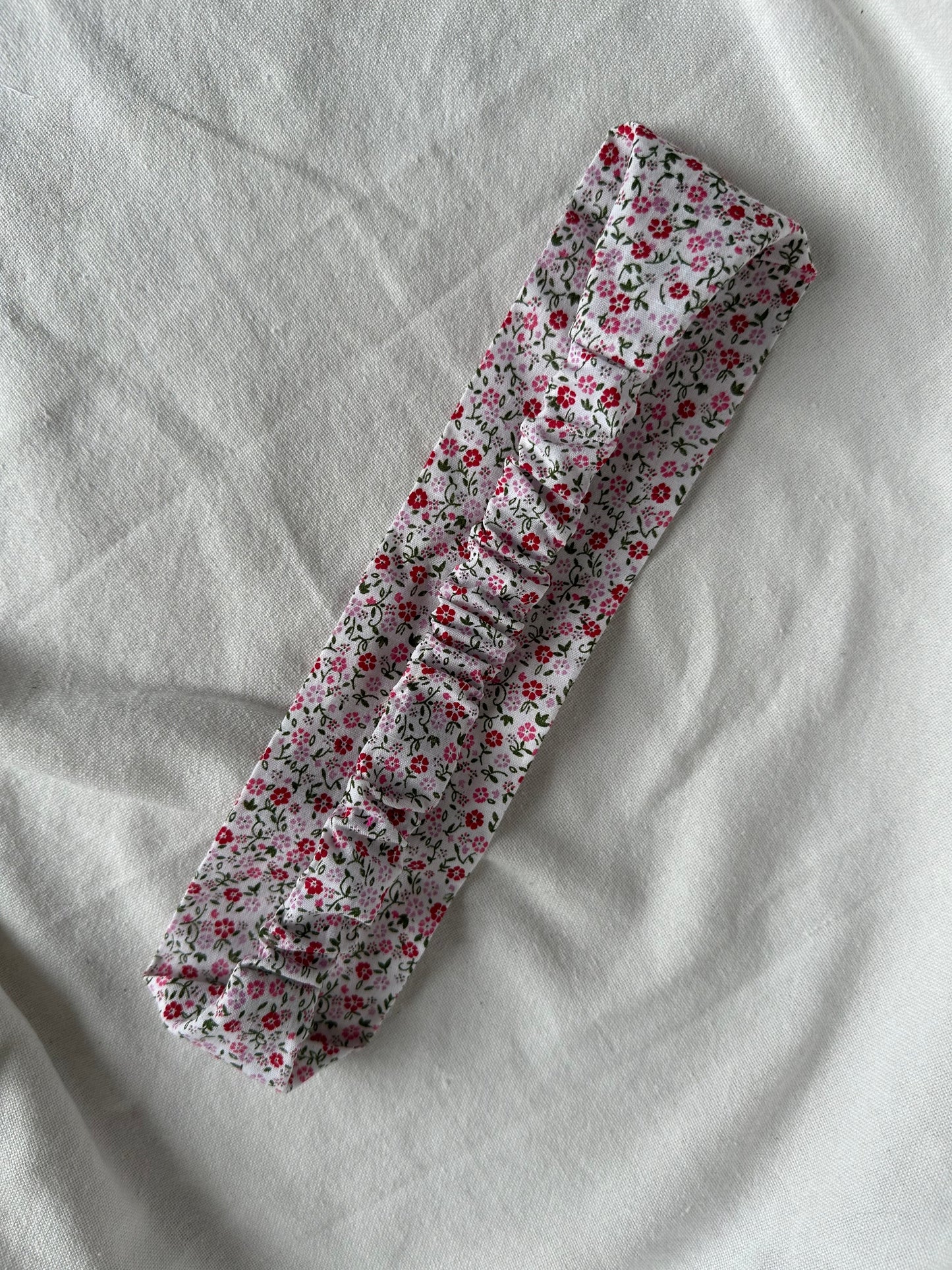 Bandeau floral rose et rouge