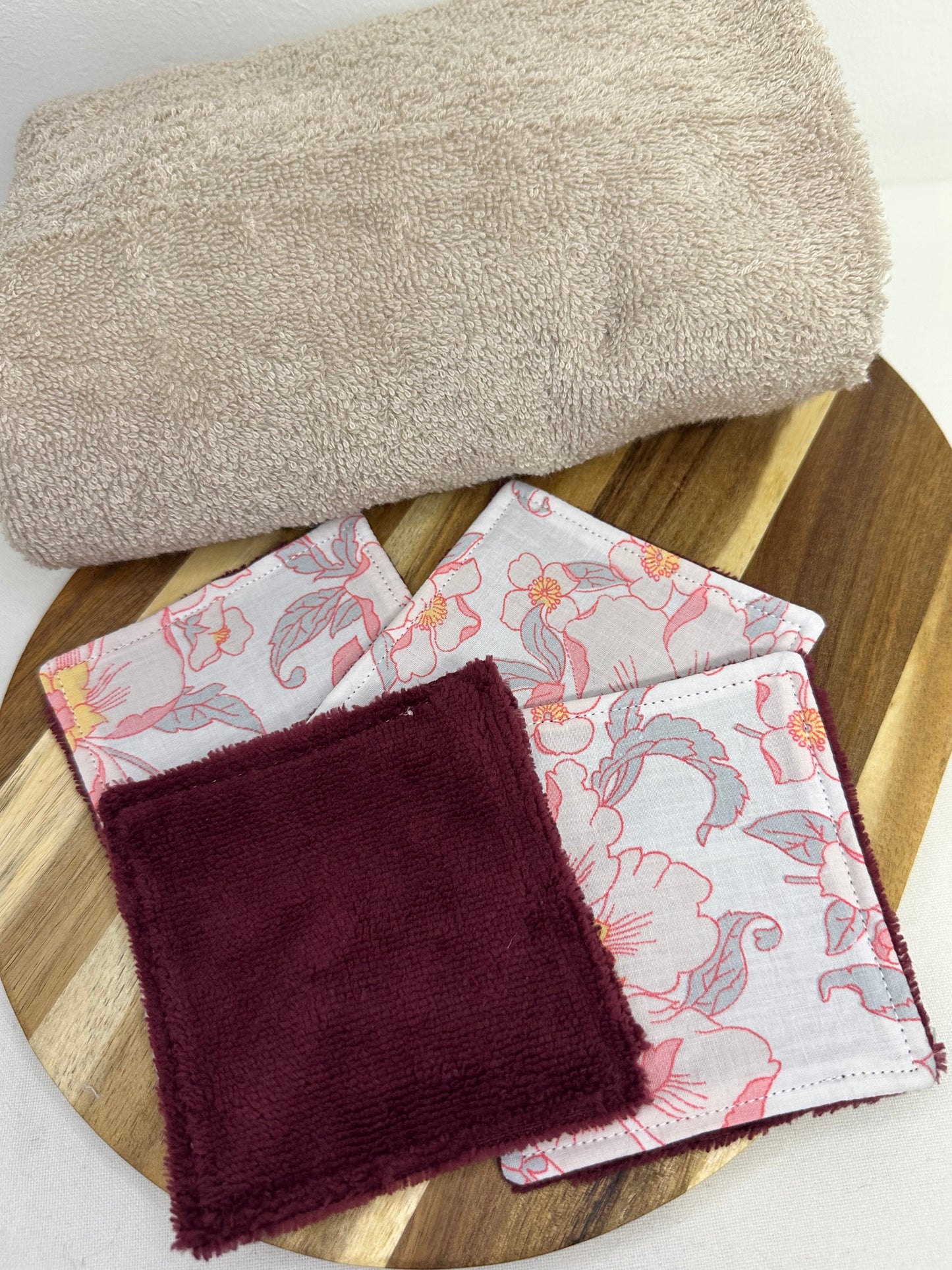 Lot de 5 cotons lavables floral