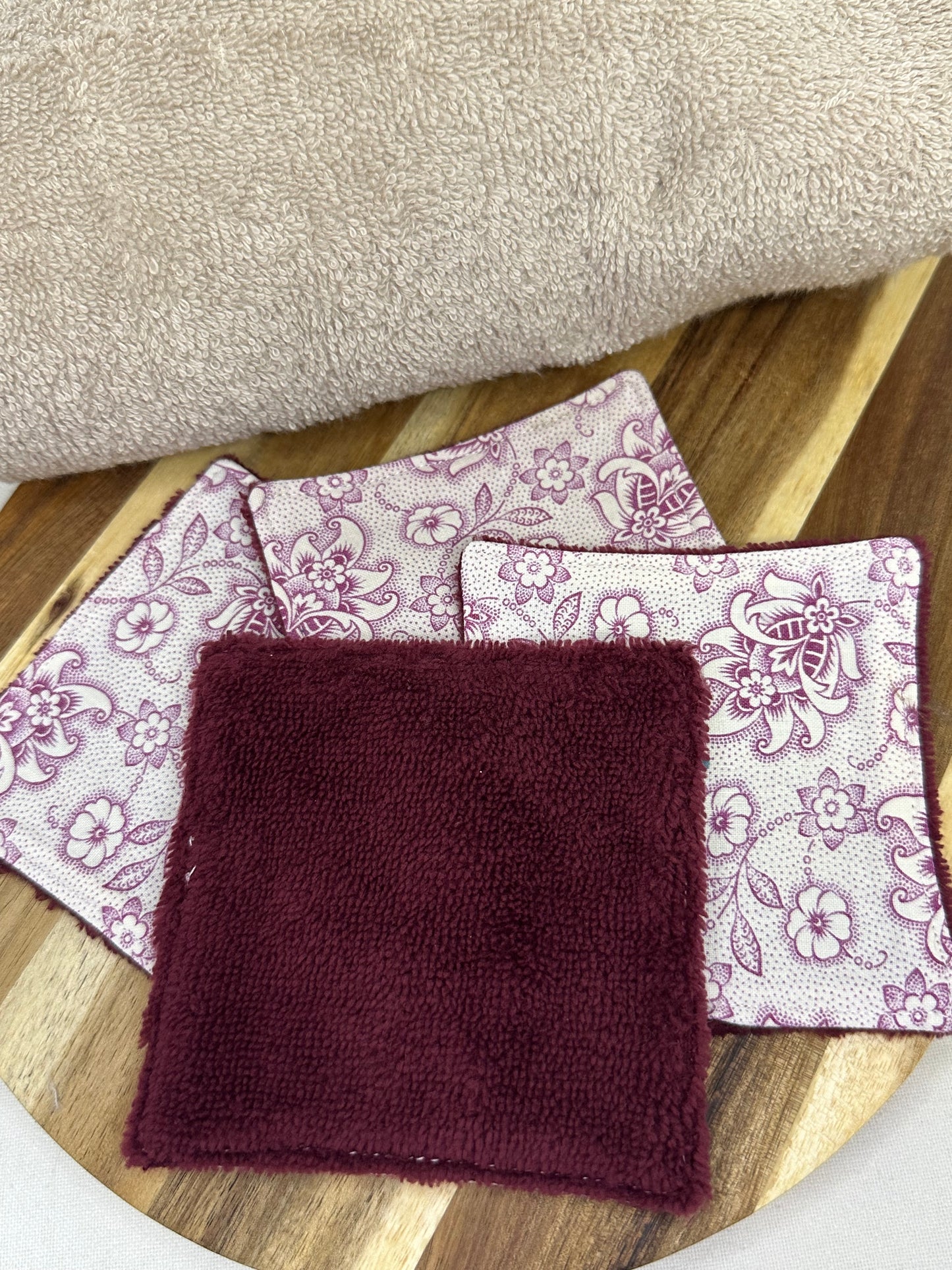 Lot de 5 cotons lavables floral