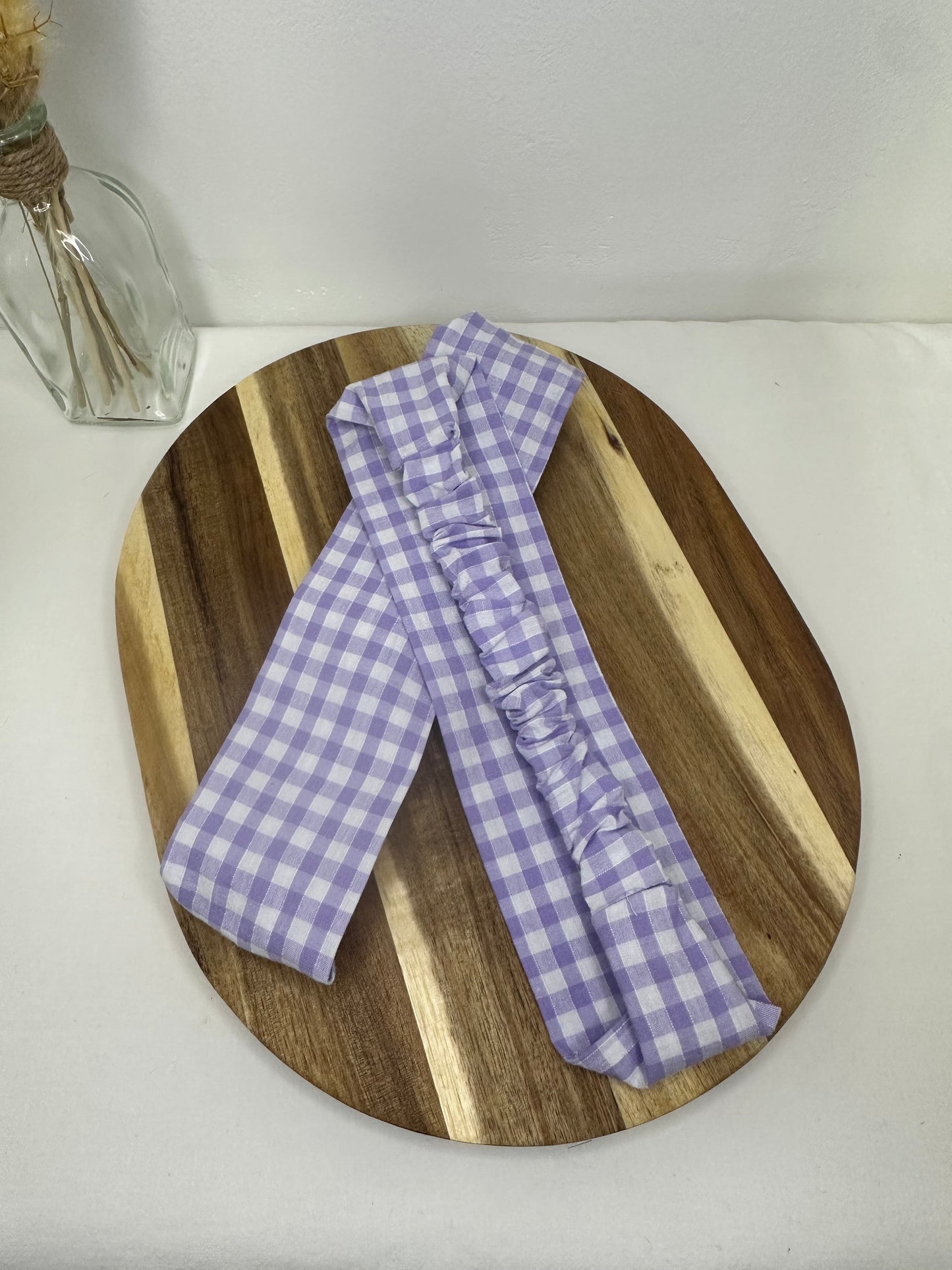 Bandeau vichy mauve