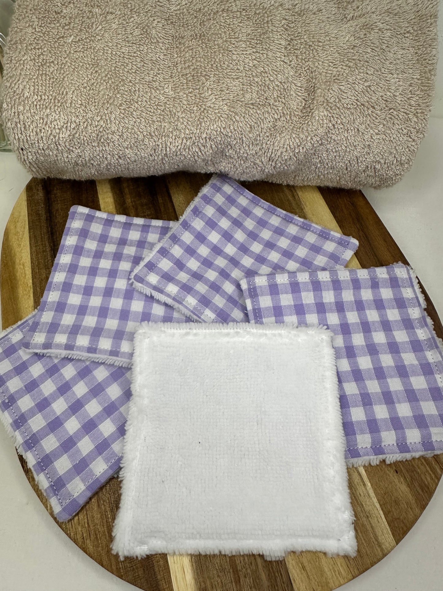 Lot de 5 cotons vichy mauve - taille 1