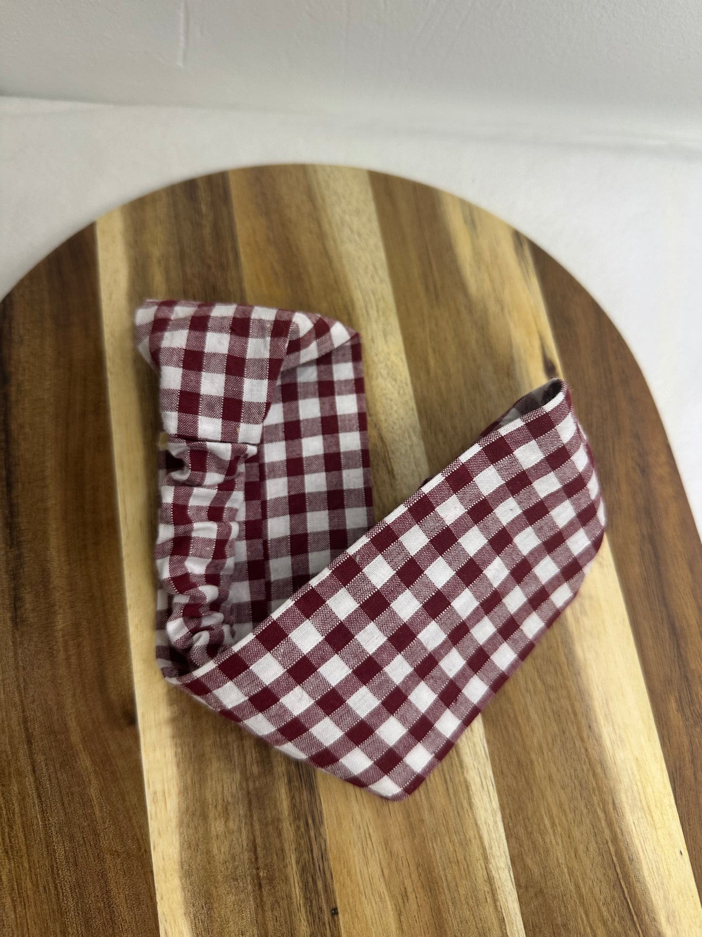 Bandeau pour cheveux vichy bordeaux