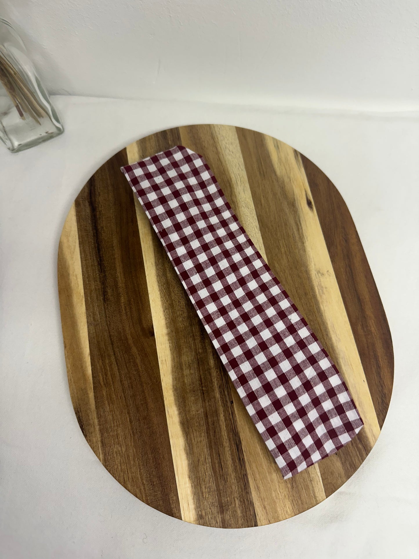 Bandeau pour cheveux vichy bordeaux