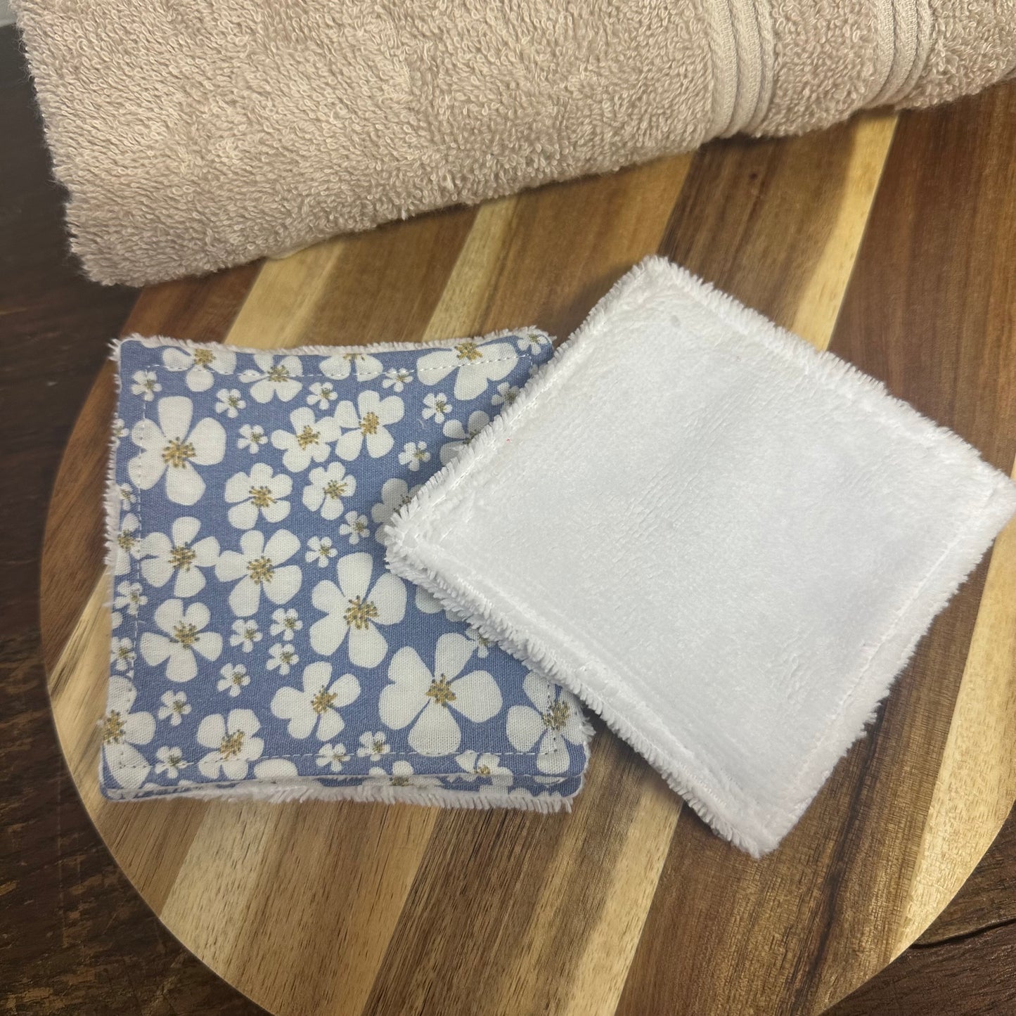 Lot de 5 cotons taille 1 - fleurs blanches