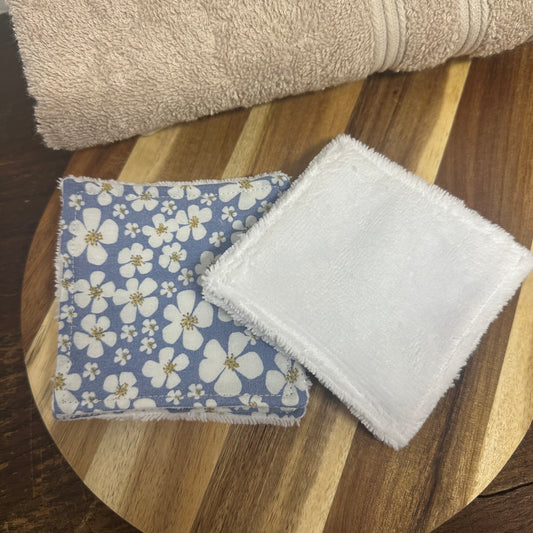 Lot de 5 cotons taille 1 - fleurs blanches