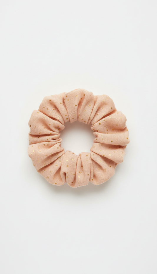 Chouchou Apricot Cream à pois dorés