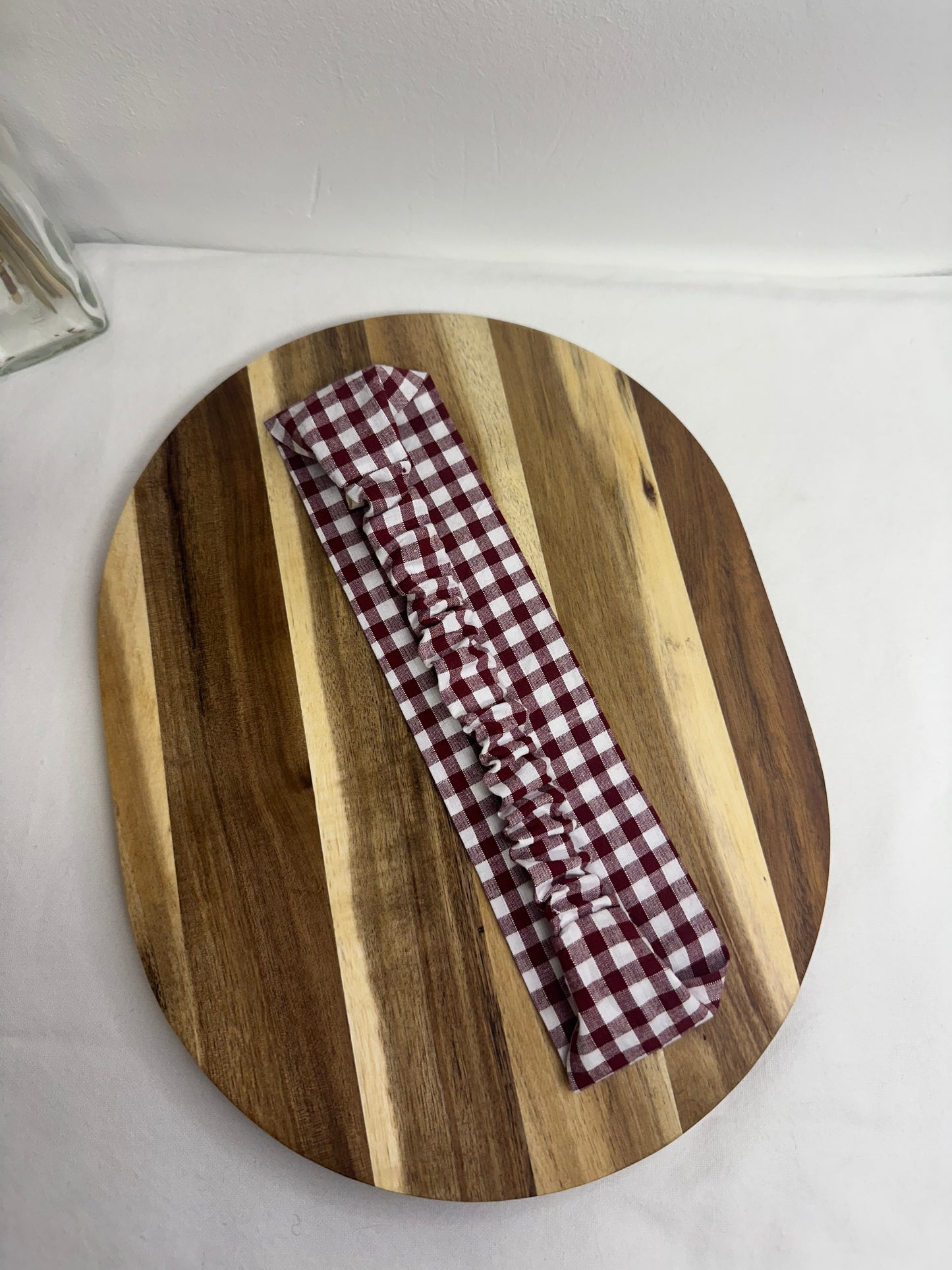 Bandeau pour cheveux vichy bordeaux