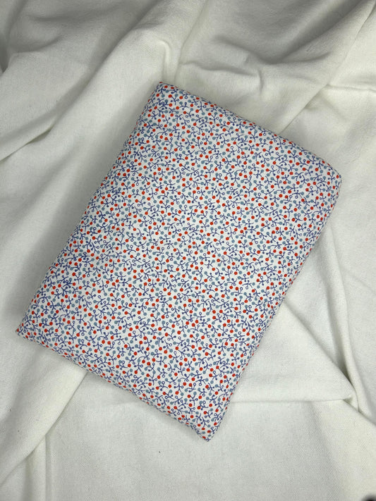 Housse à livre rouge et bleu
