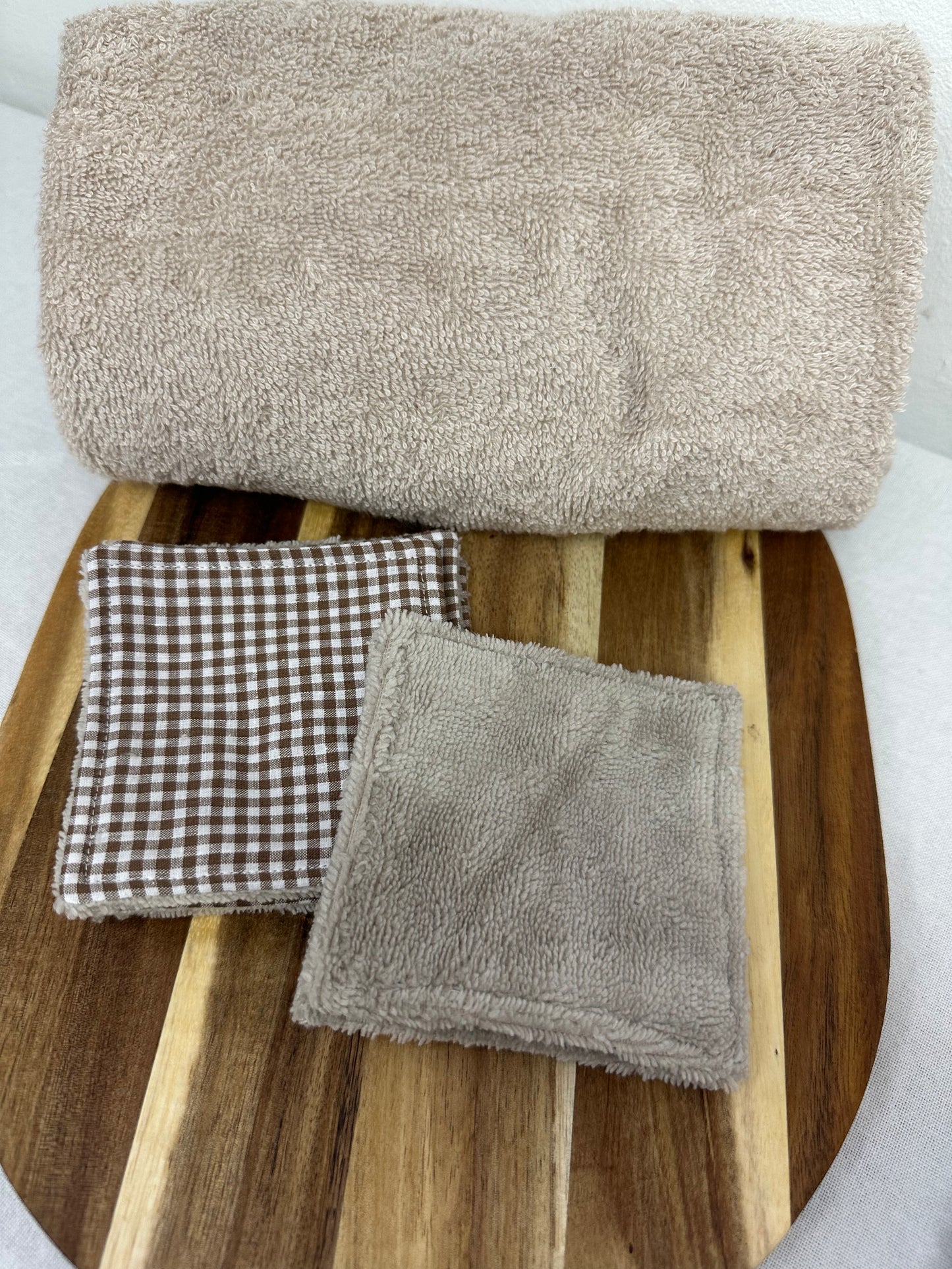 Lot de 5 cotons vichy marron - taille 1