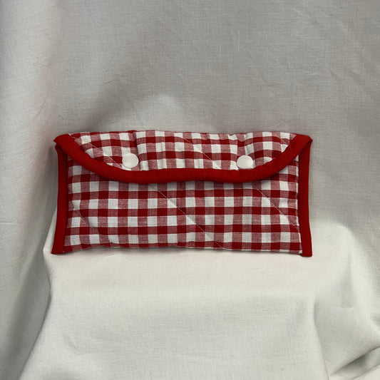 Etui à lunettes vichy rouge et cerises
