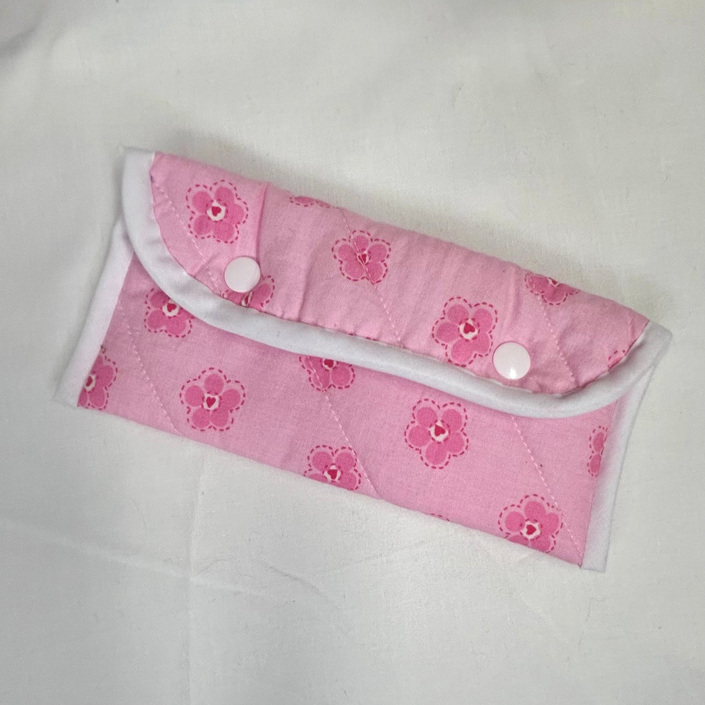 Etui à lunettes à fleurs roses