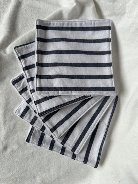 Pack of 5 striped reusable cotton pads