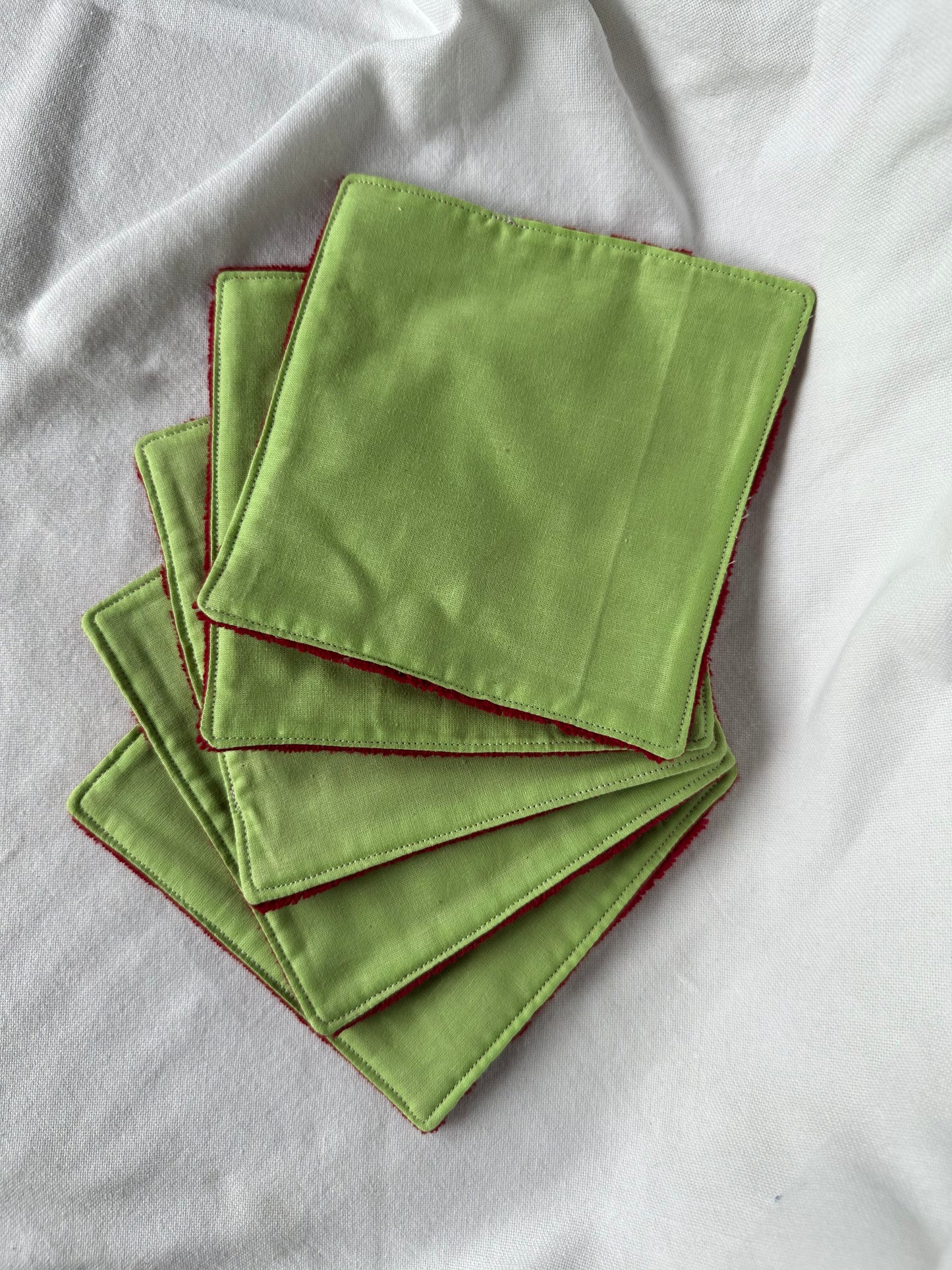 Lot de 5 cotons lavables verts
