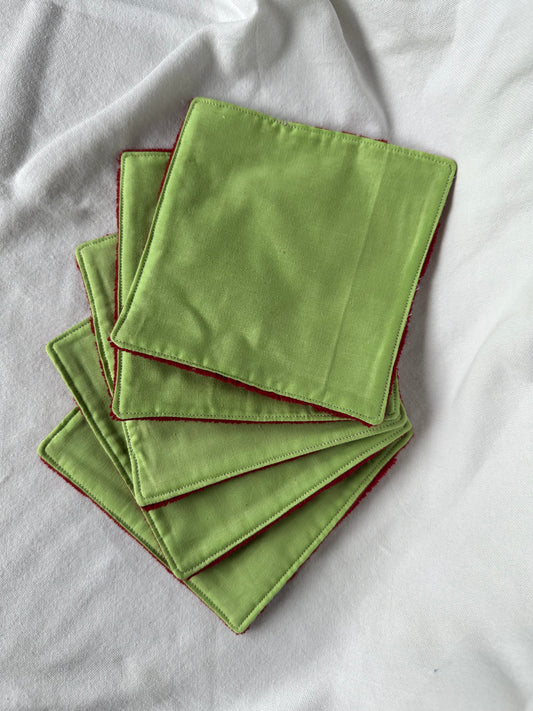 Lot de 5 cotons lavables verts