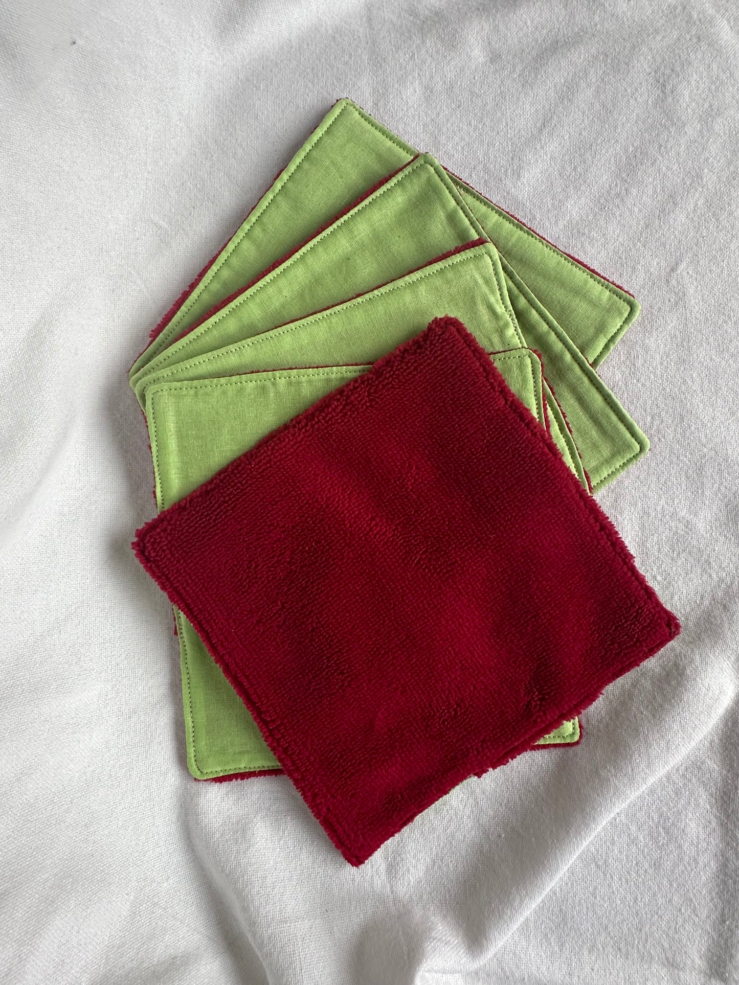 Lot de 5 cotons lavables verts
