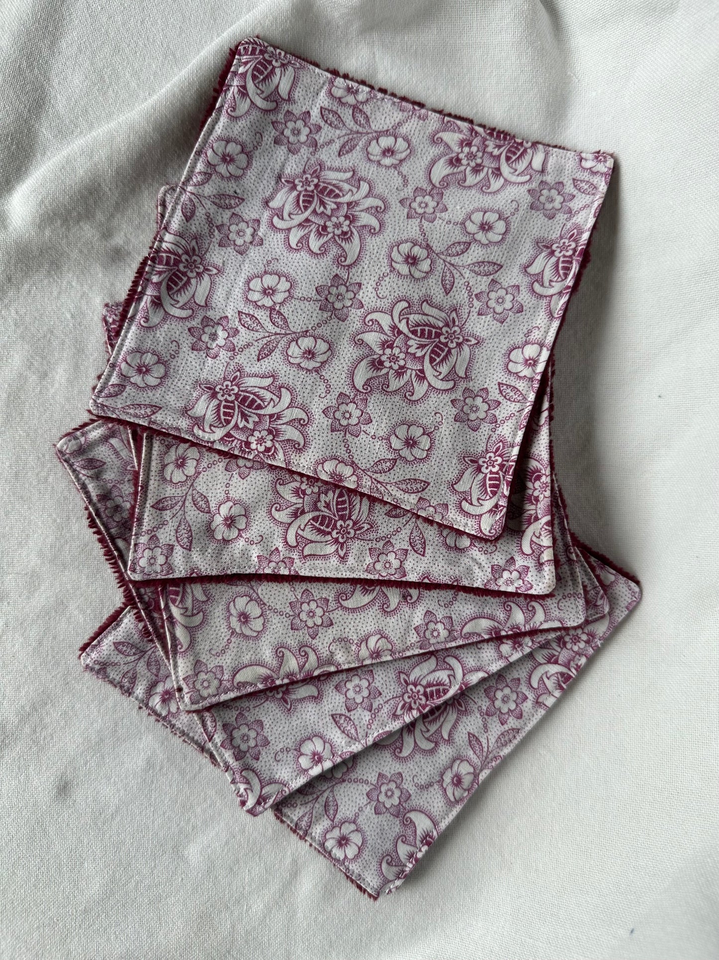 Lot de 5 cotons lavables fleurs