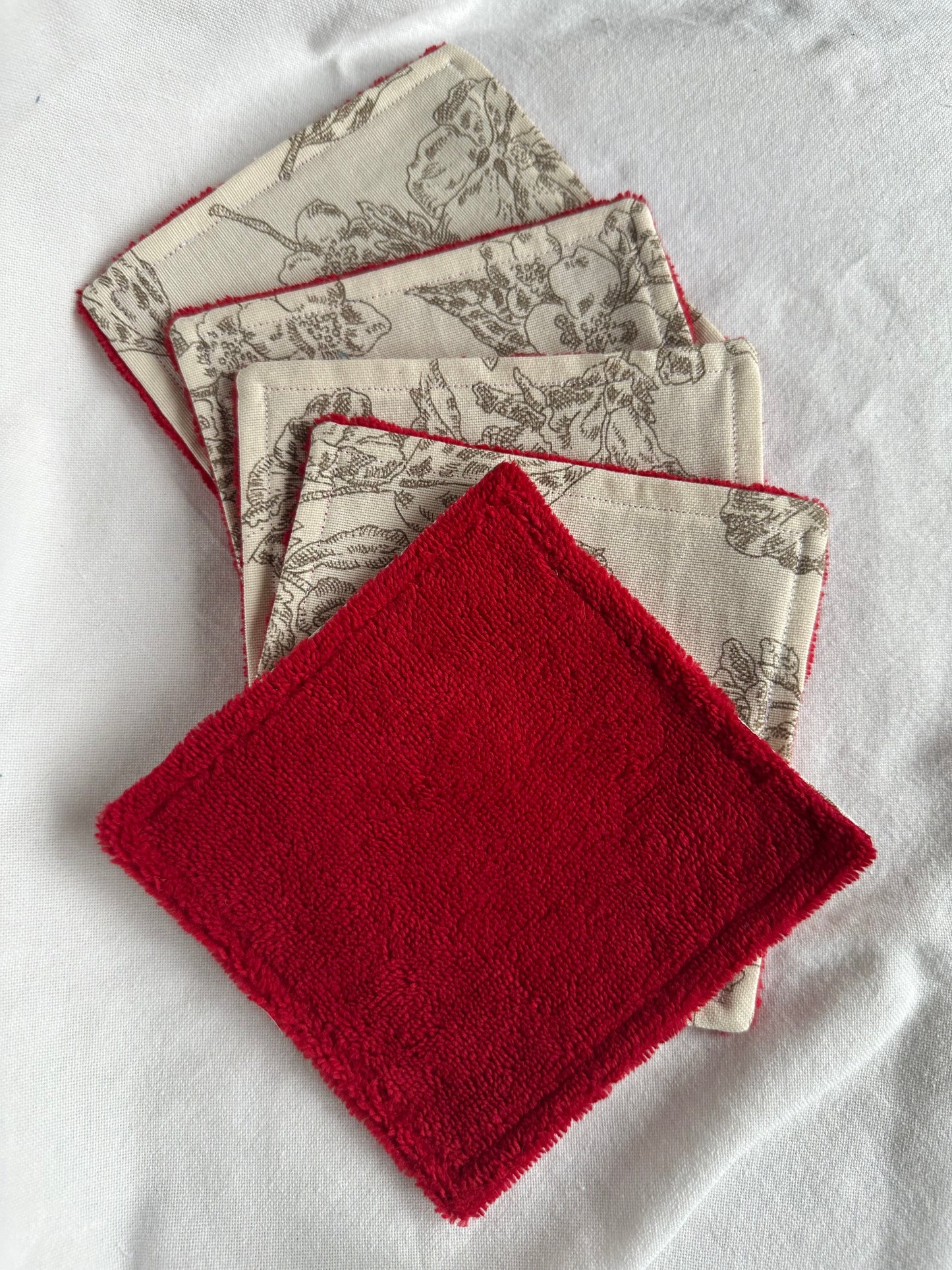 Lot de 5 cotons lavables beige