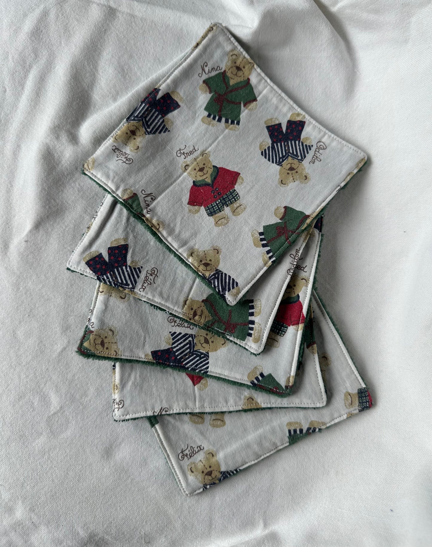 Lot de 5 cotons lavables oursons