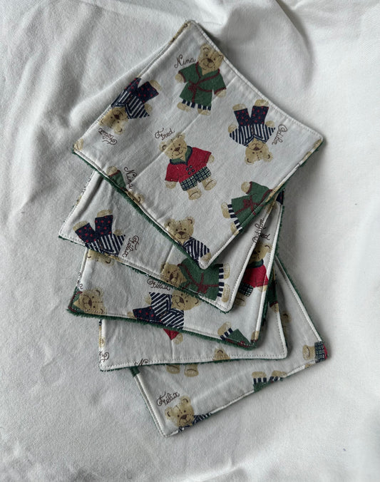 Lot de 5 cotons lavables oursons