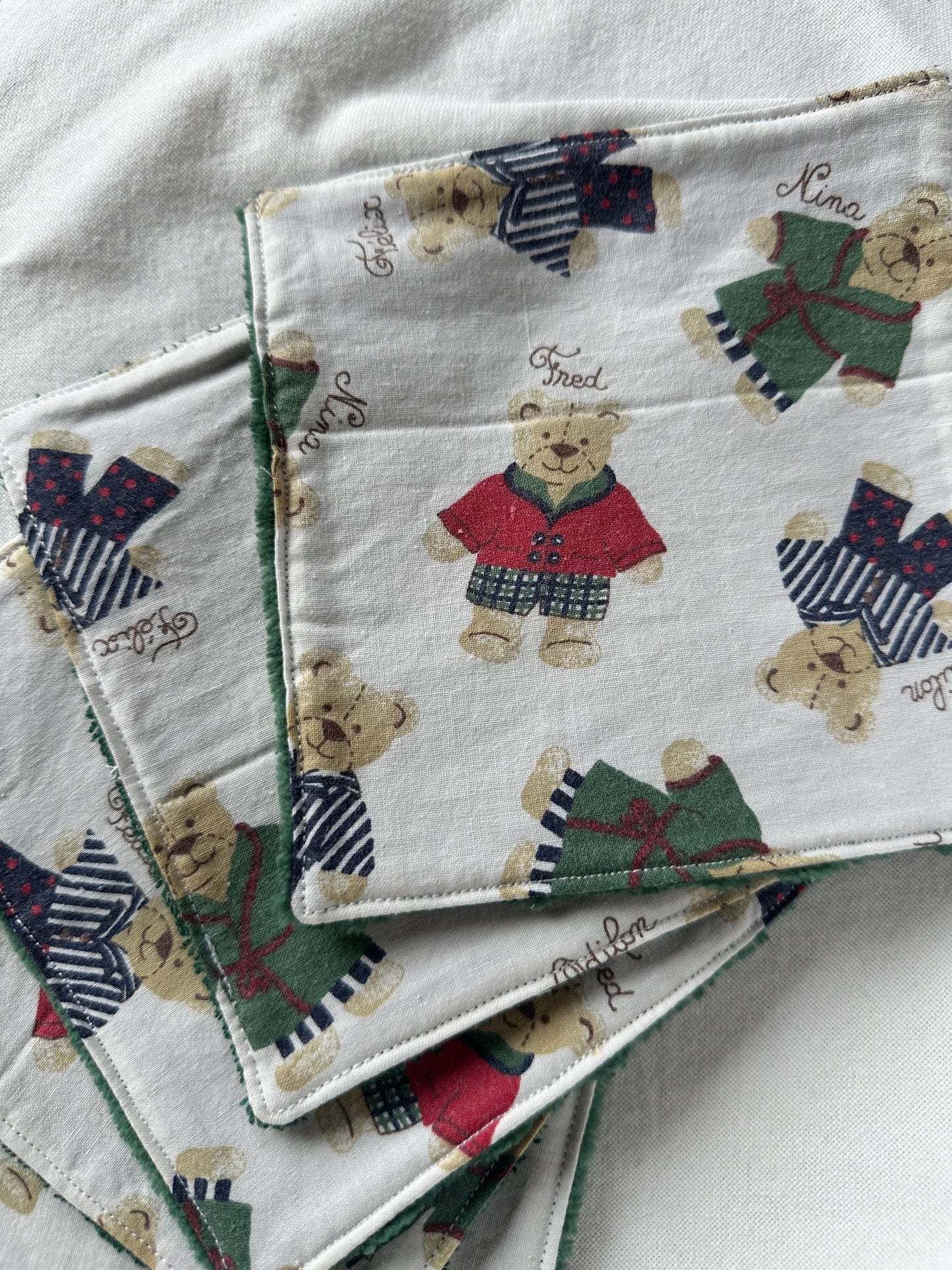 Lot de 5 cotons lavables oursons