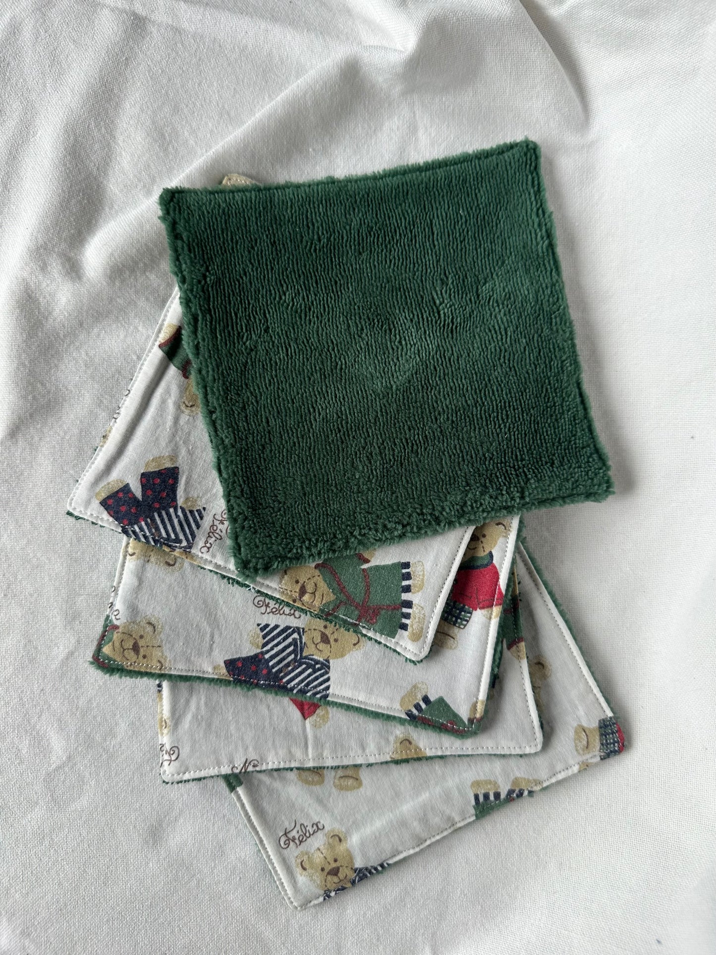Lot de 5 cotons lavables oursons