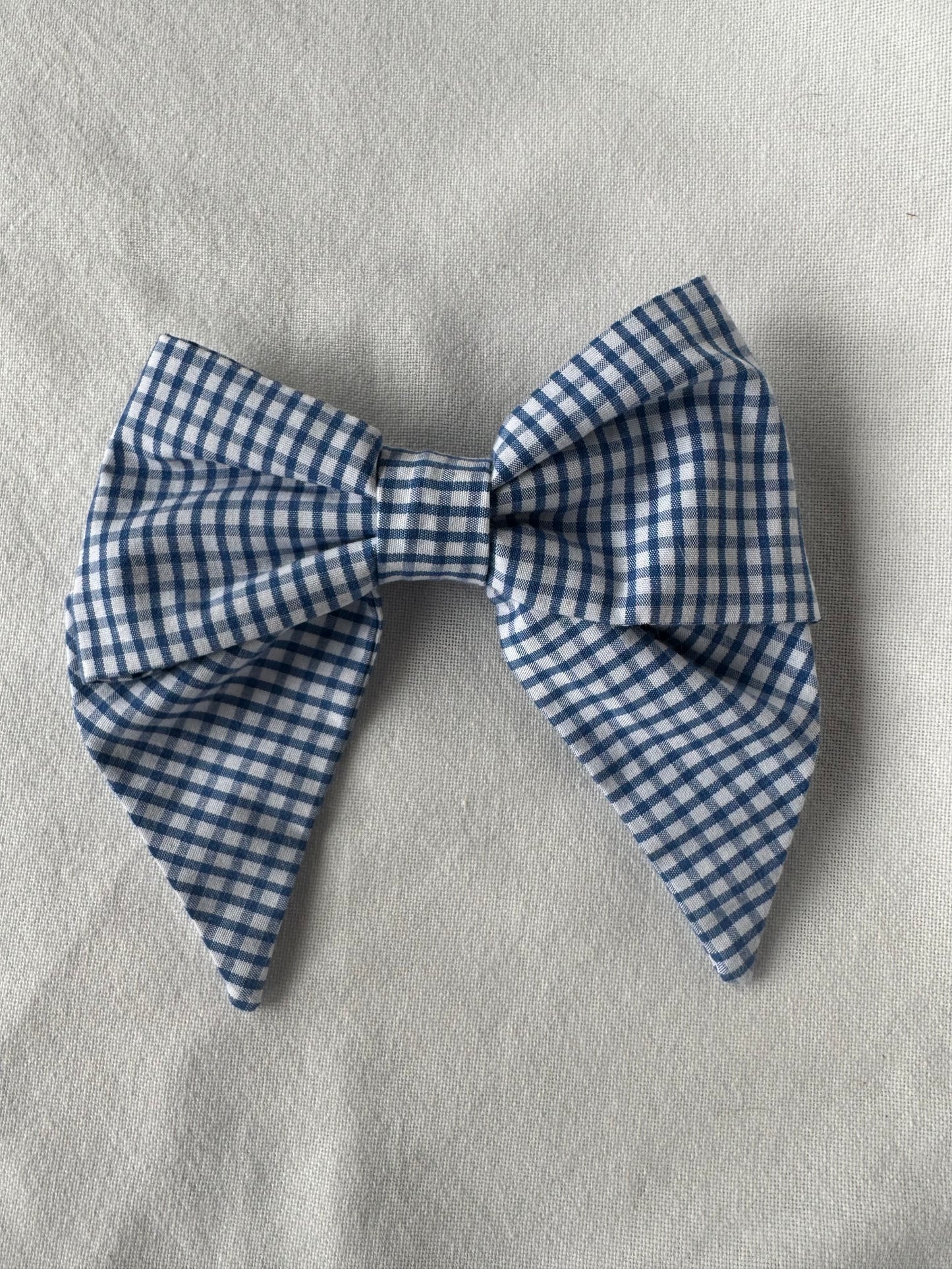 Blue checkered bow