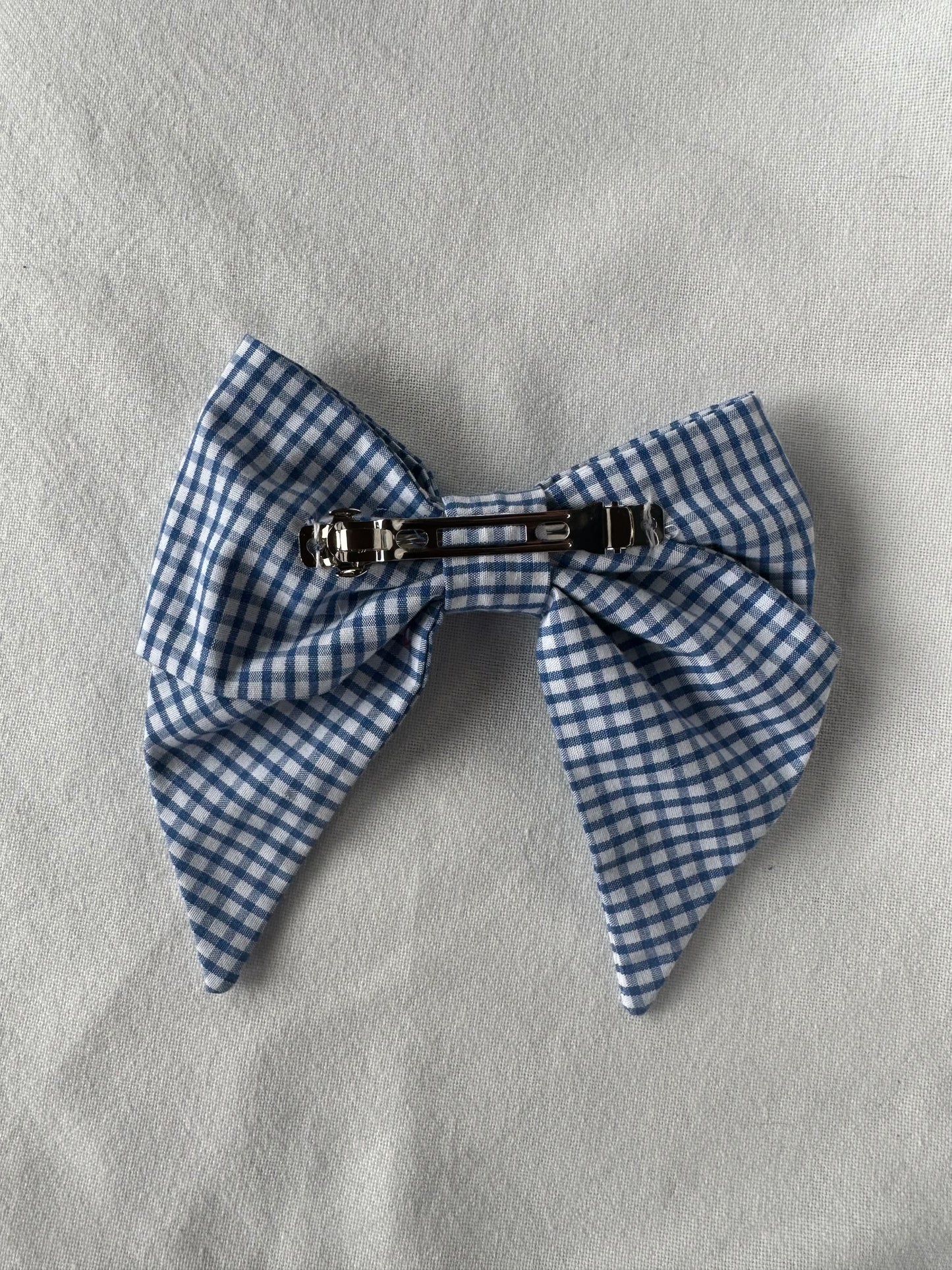 Blue checkered bow