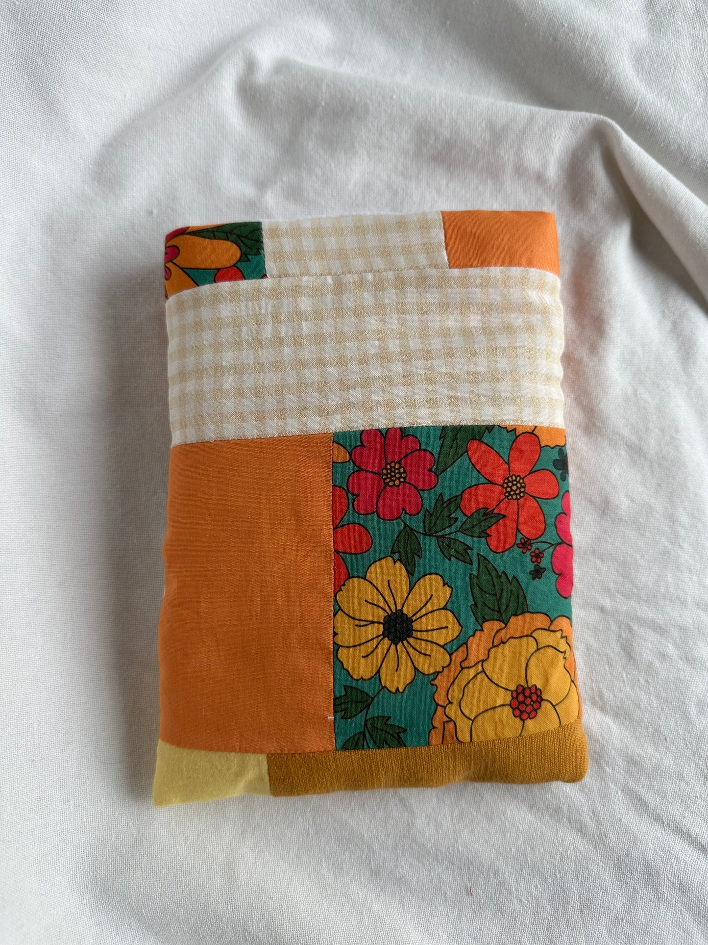Housse à livre poche patchwork jaune