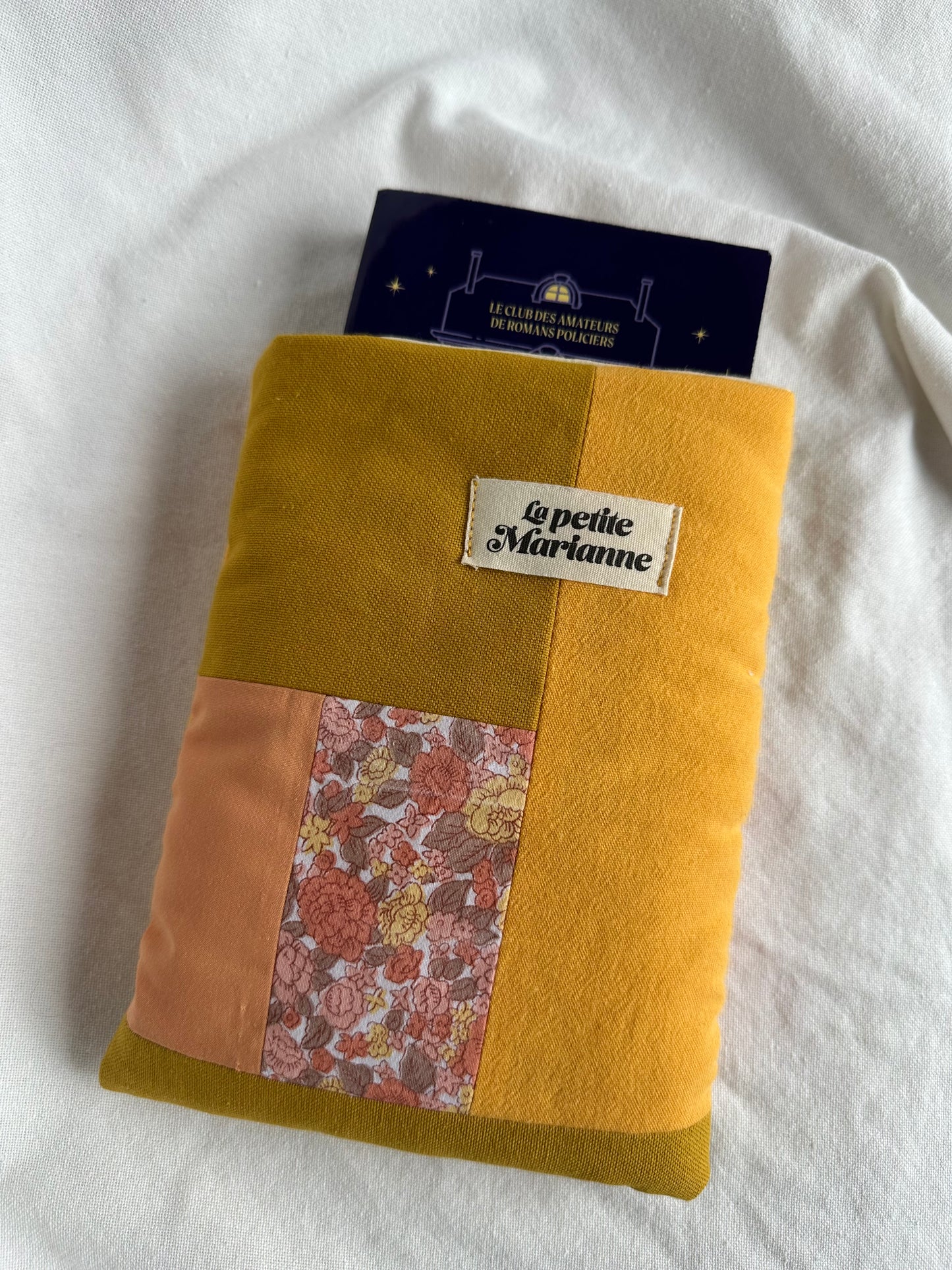 Housse à livre poche patchwork jaune
