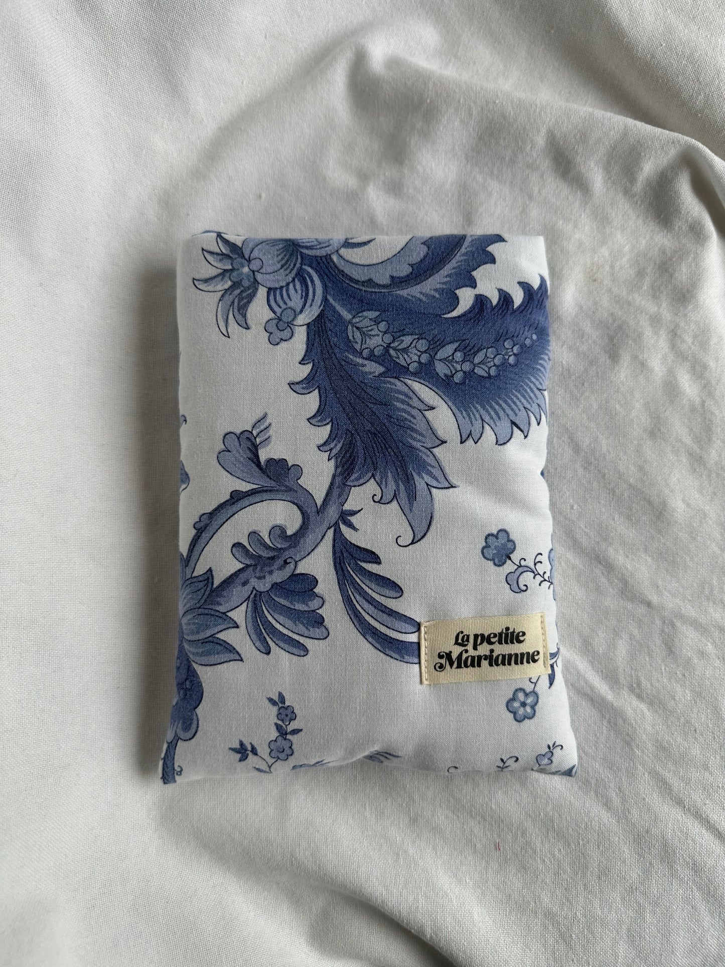 Blue floral paperback book sleeve
