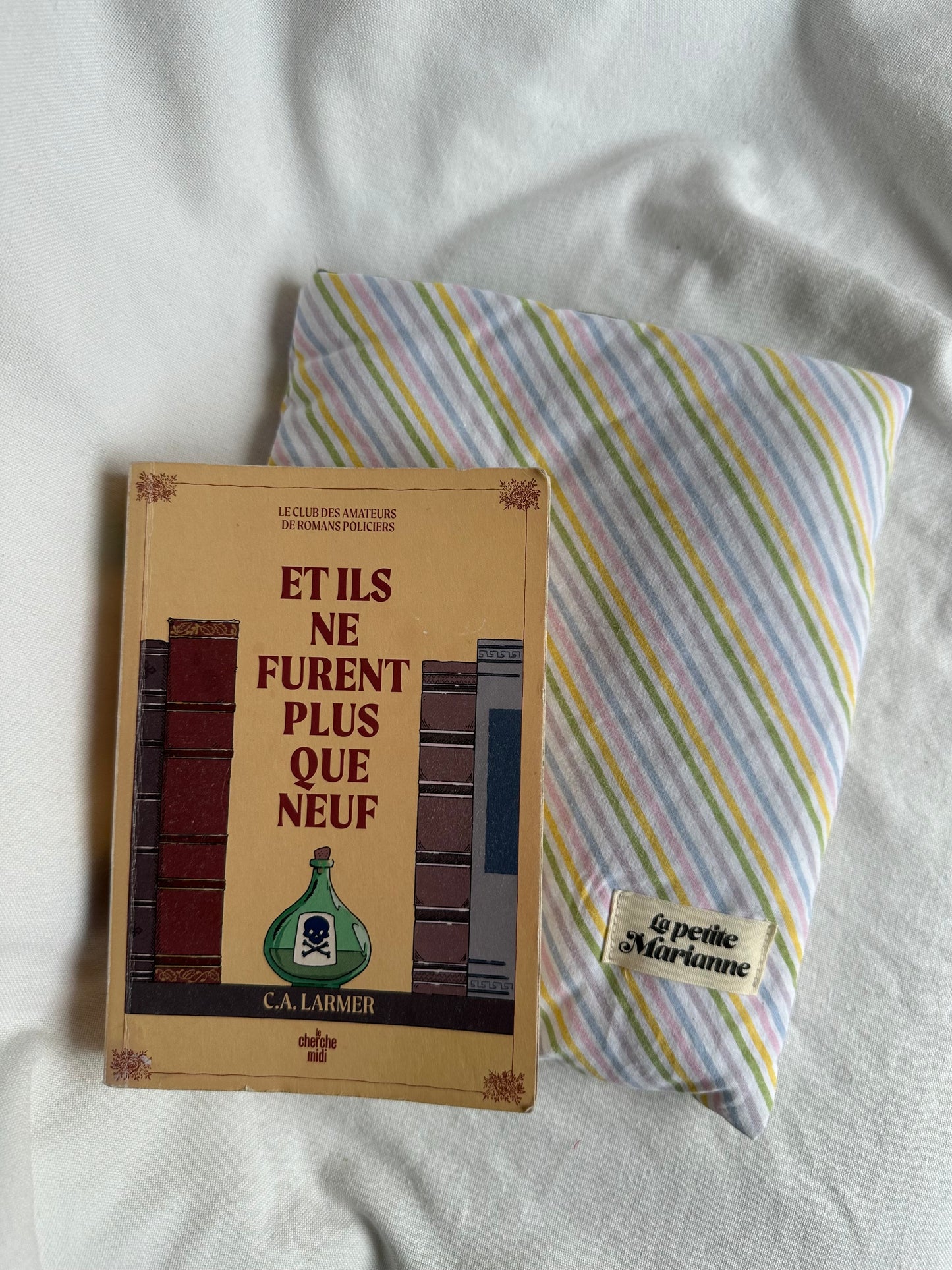 Housse à livre broché à rayures pastels