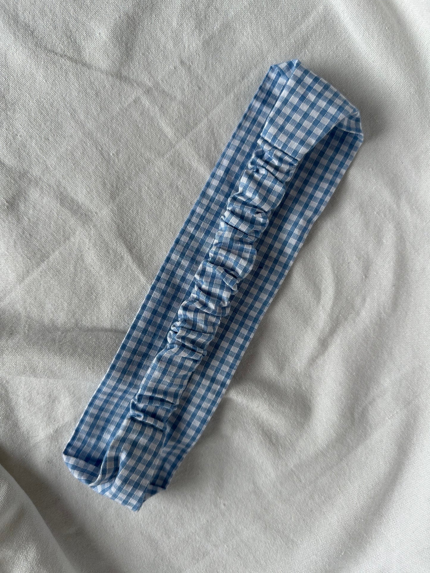 Blue checkered headband
