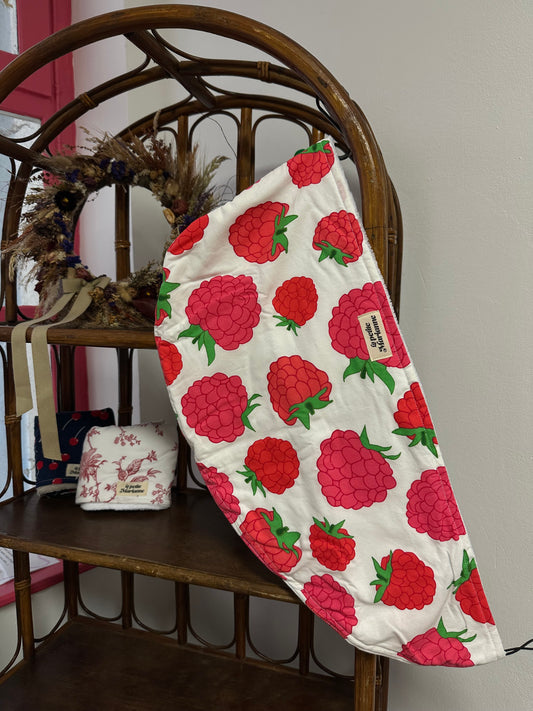 Serviette pour cheveux framboise