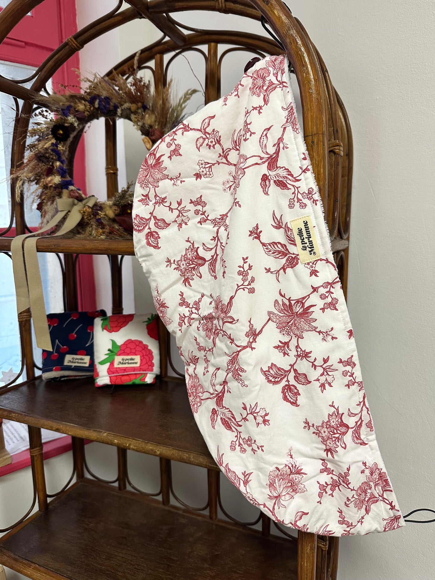 Serviette pour cheveux floral rouge