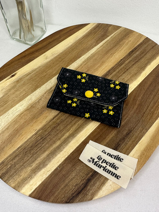 Porte-cartes à fleurs jaunes