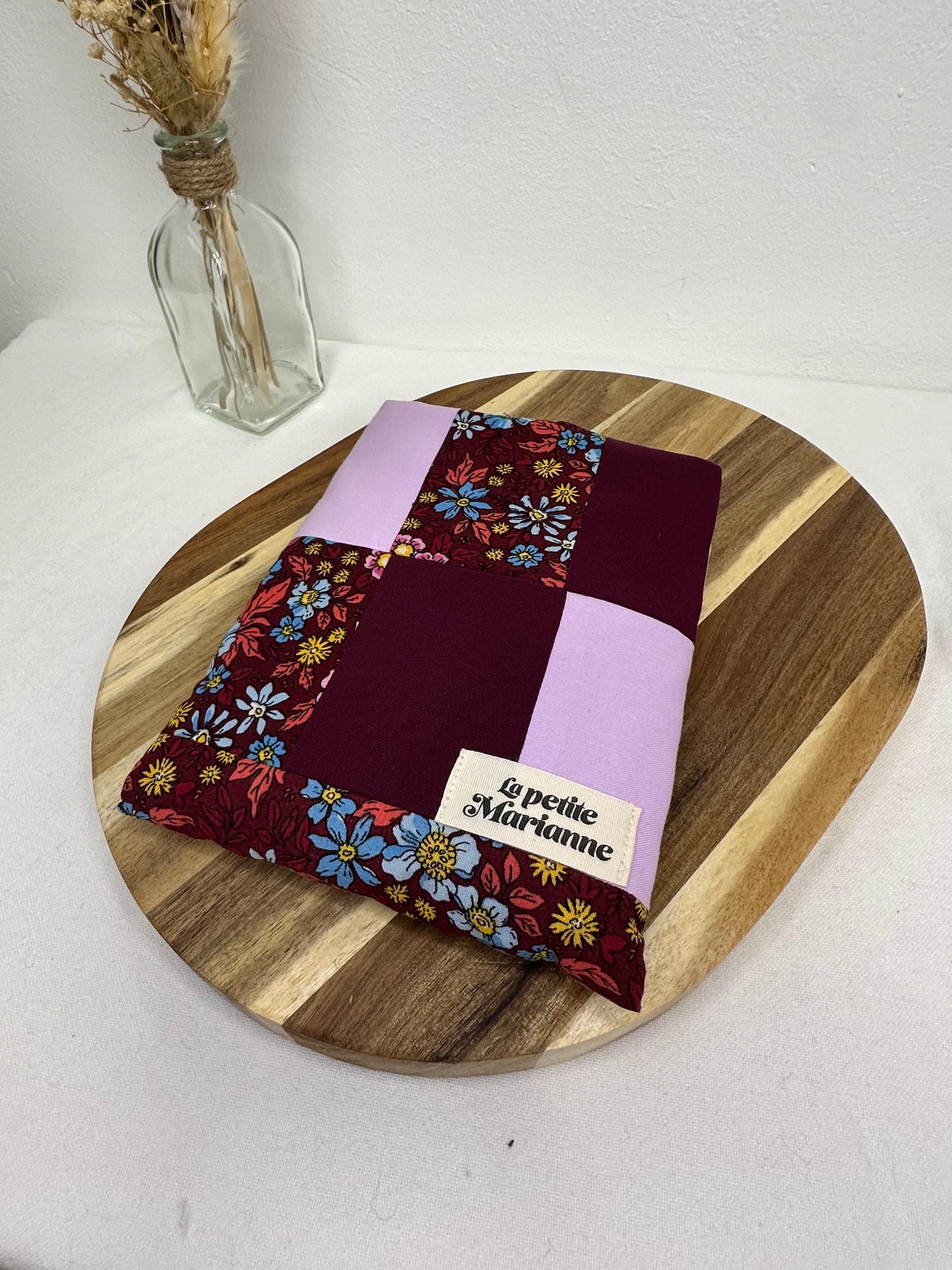Housse à livre poche patchwork violet