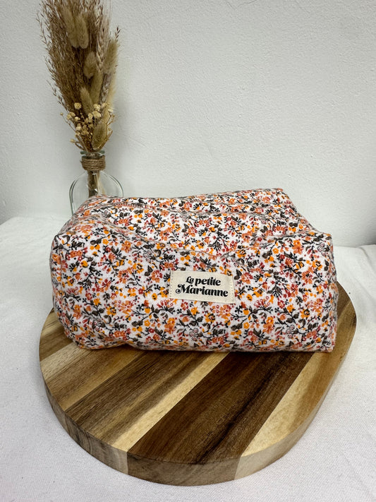 Trousse de toilette à fleurs oranges