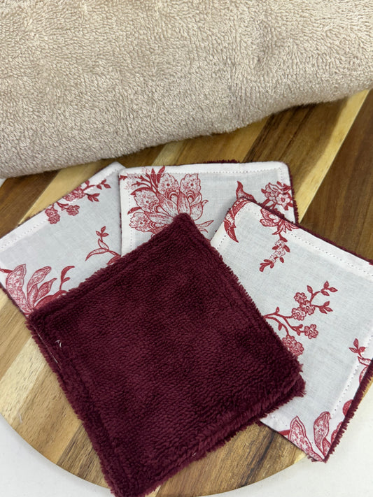 Lot de 5 cotons lavables floral