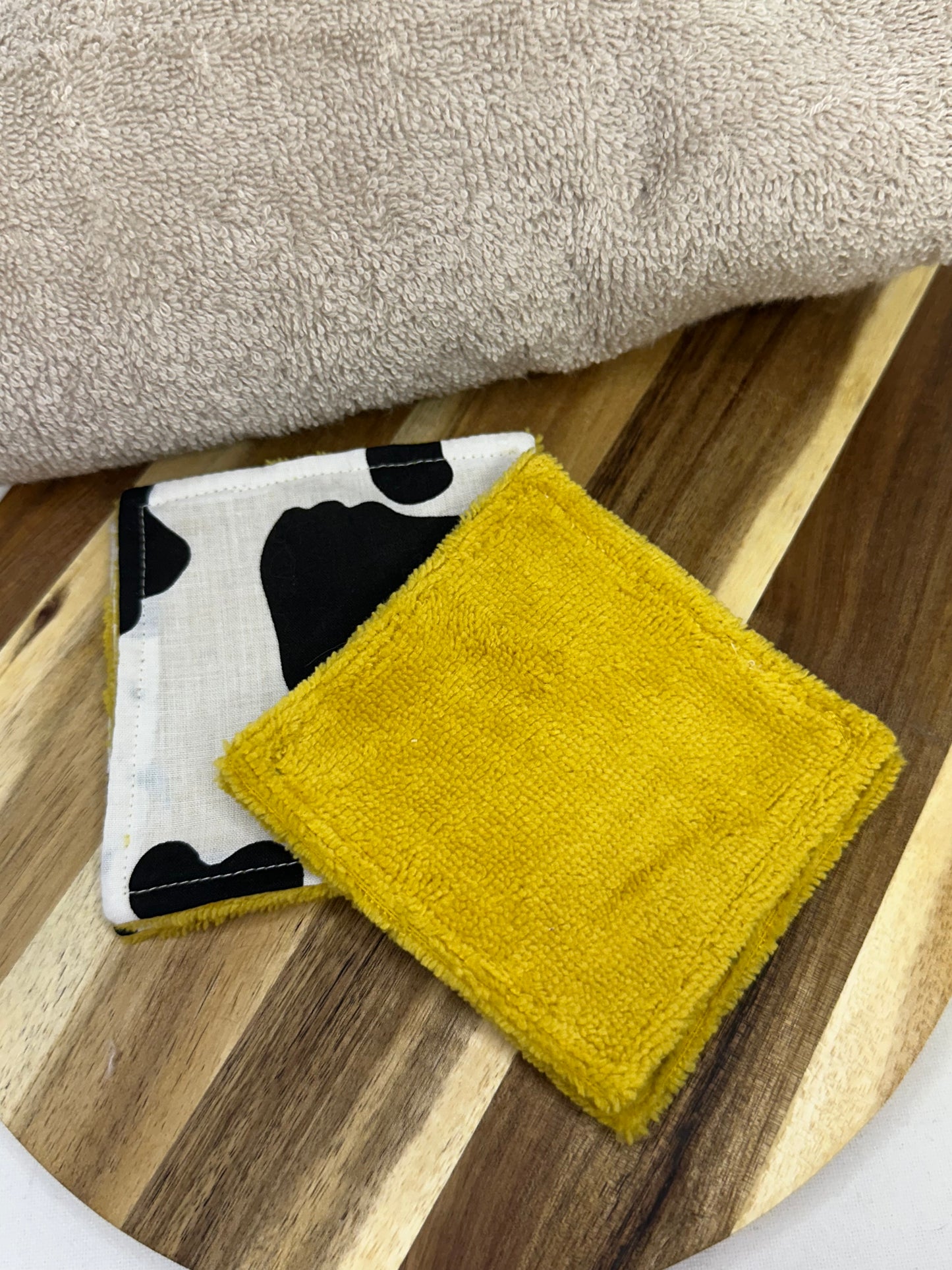 Lot de 5 cotons lavables vaches