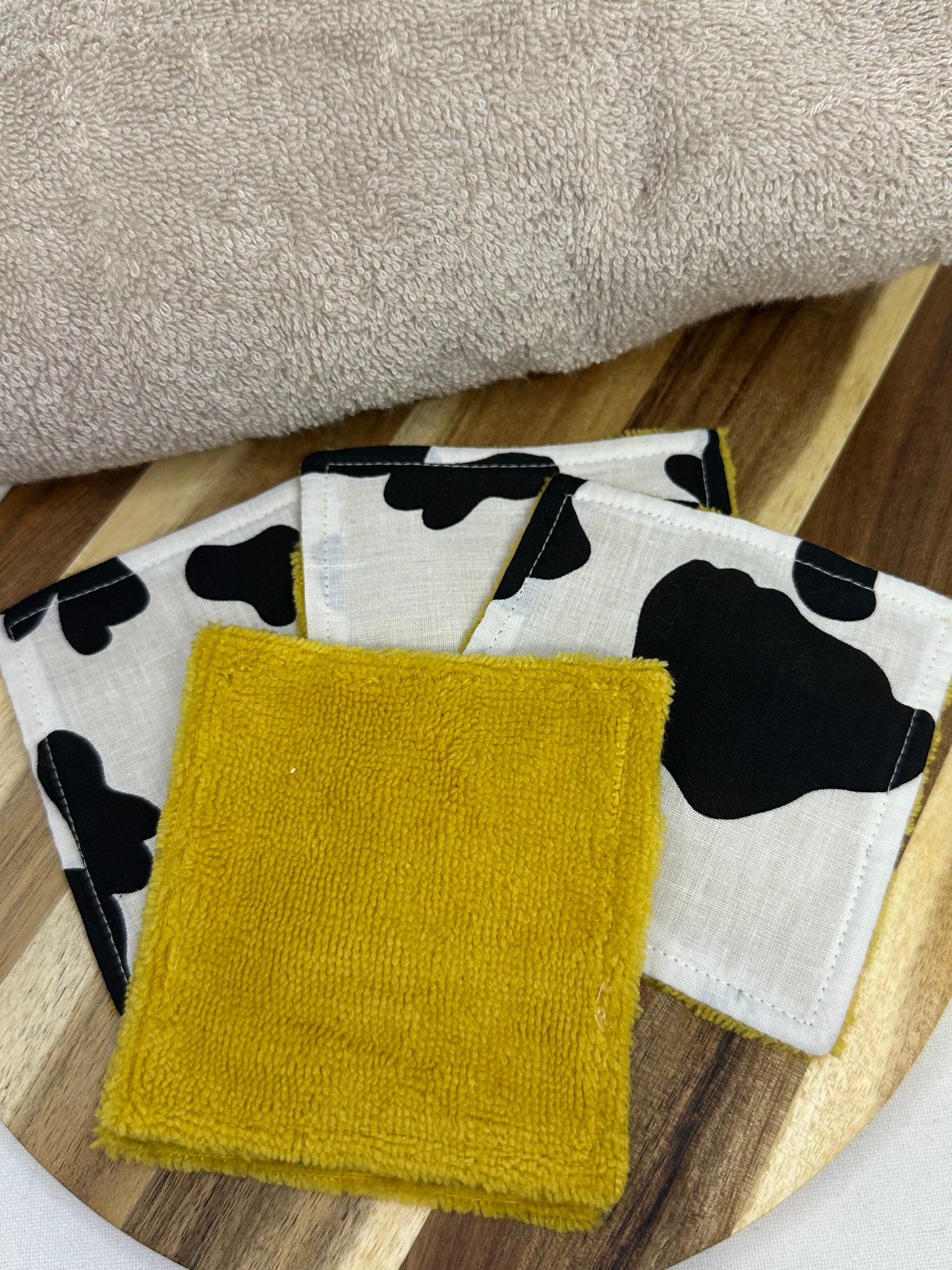 Lot de 5 cotons lavables vaches
