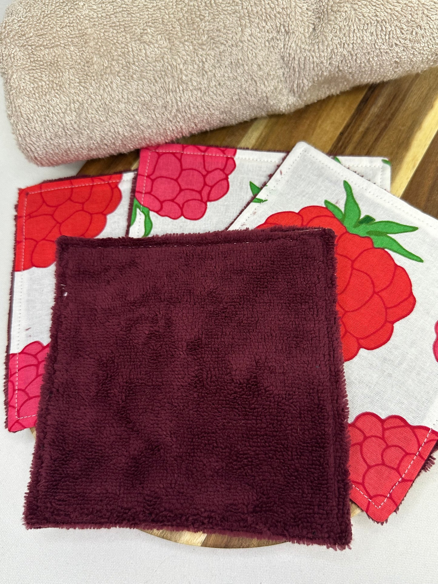 Lot de 5 cotons lavables Framboises