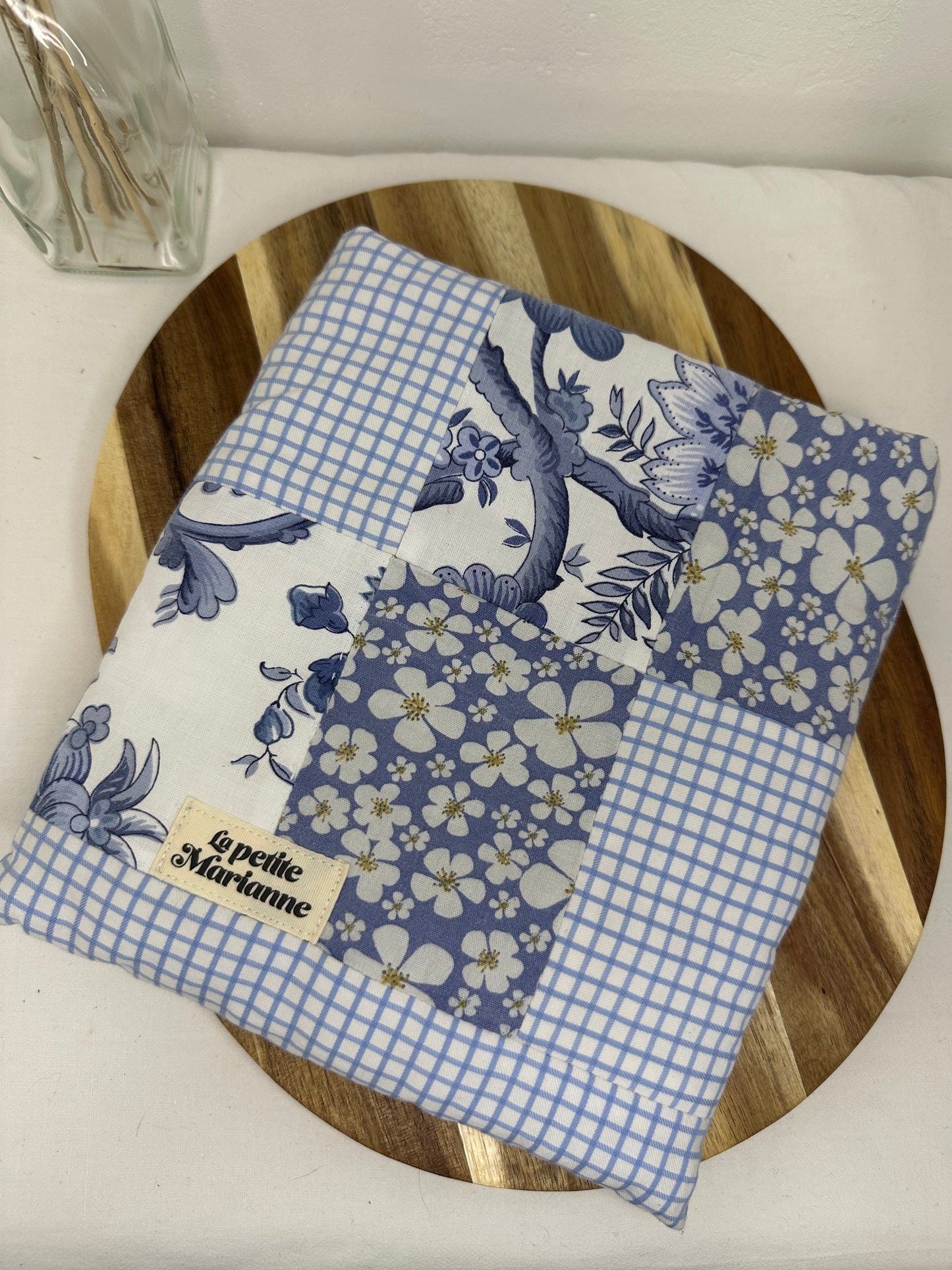 Housse à livre broché Patchwork bleu