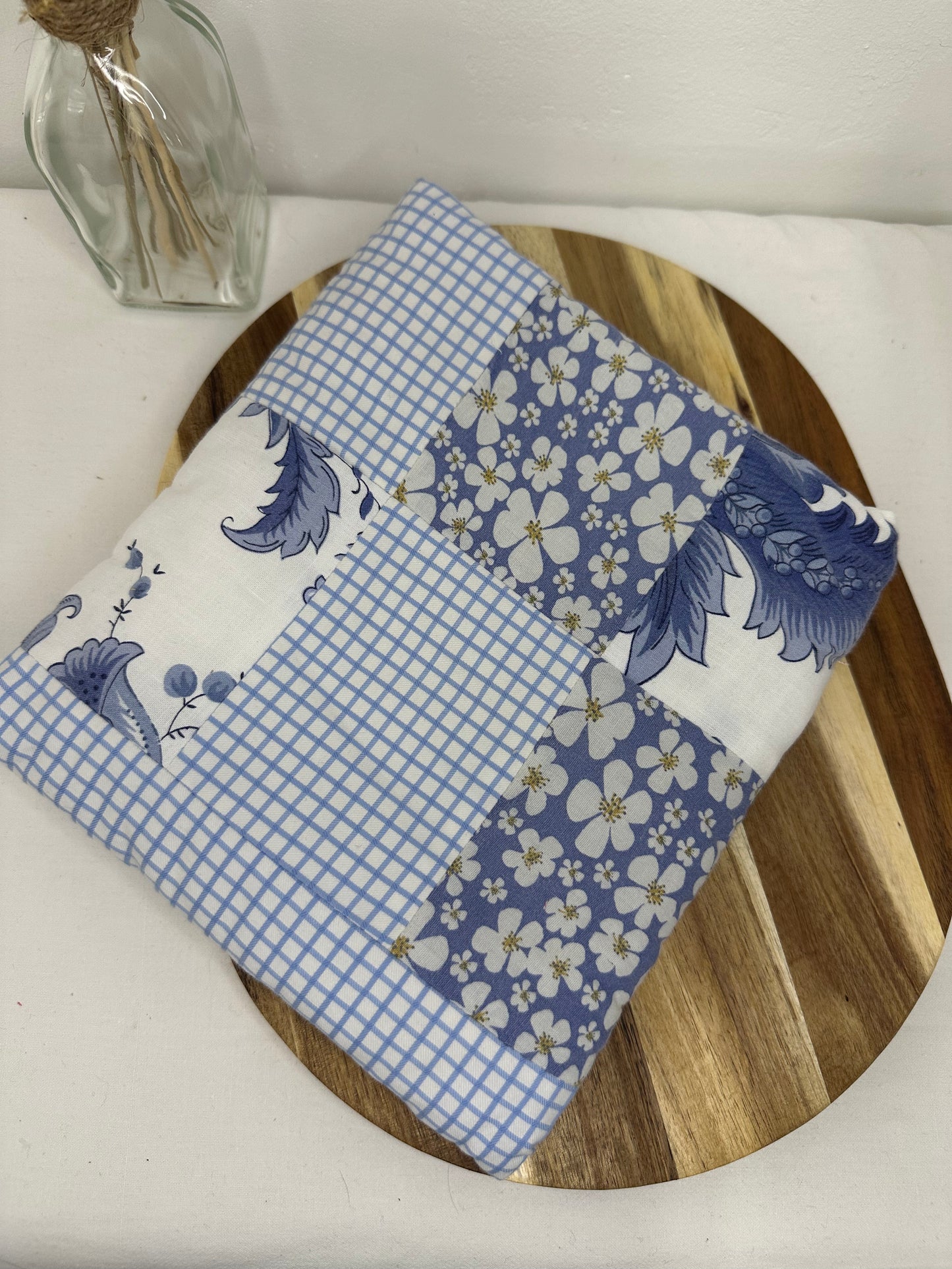 Housse à livre broché Patchwork bleu